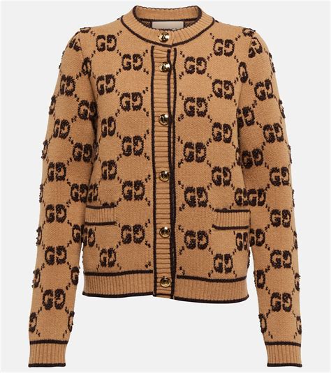 eddys gucci cardigan|Embroidered wool GG jacquard cardigan .